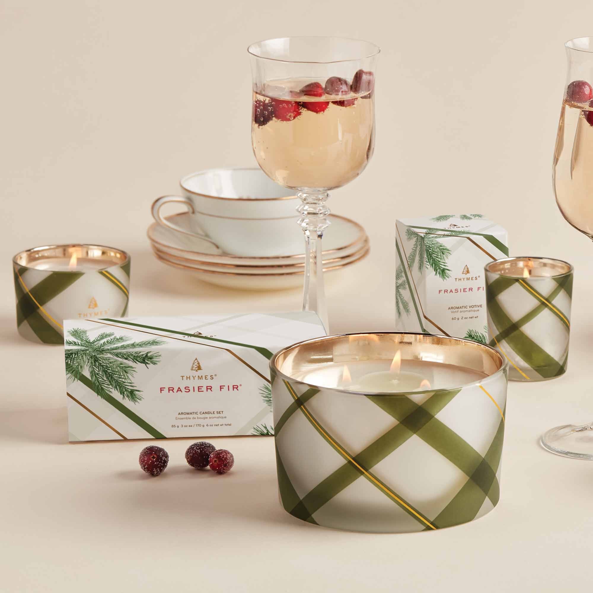 Frasier Fir? Frosted Plaid 3-Wick Candle