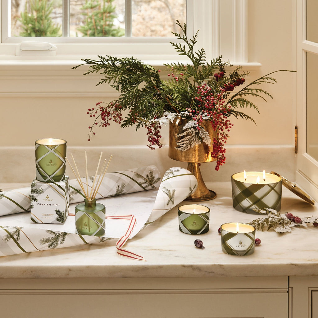 Frasier Fir? Frosted Plaid 6.5 oz Poured Candle