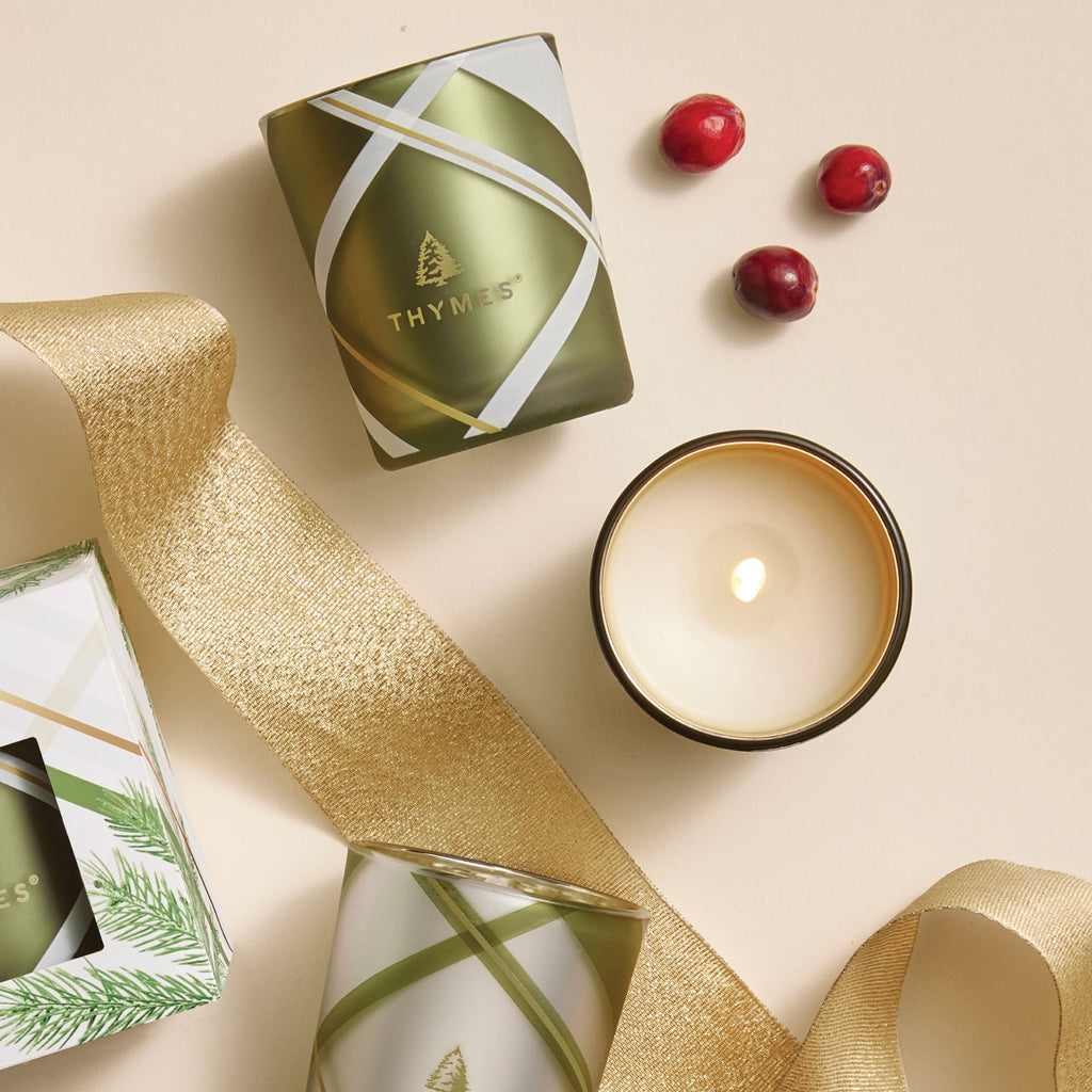 Frasier Fir? Frosted Plaid Votive Trio