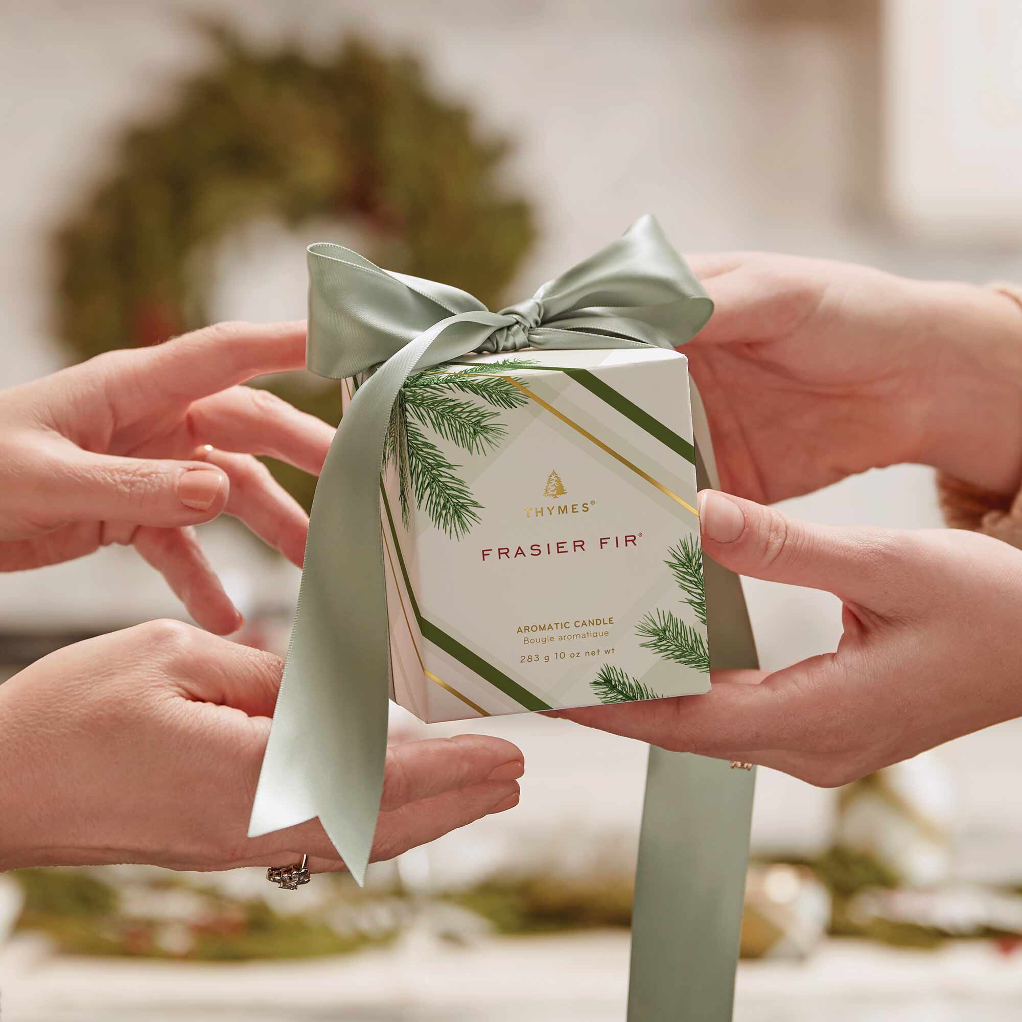 Frasier Fir? Frosted Plaid Votive Candle