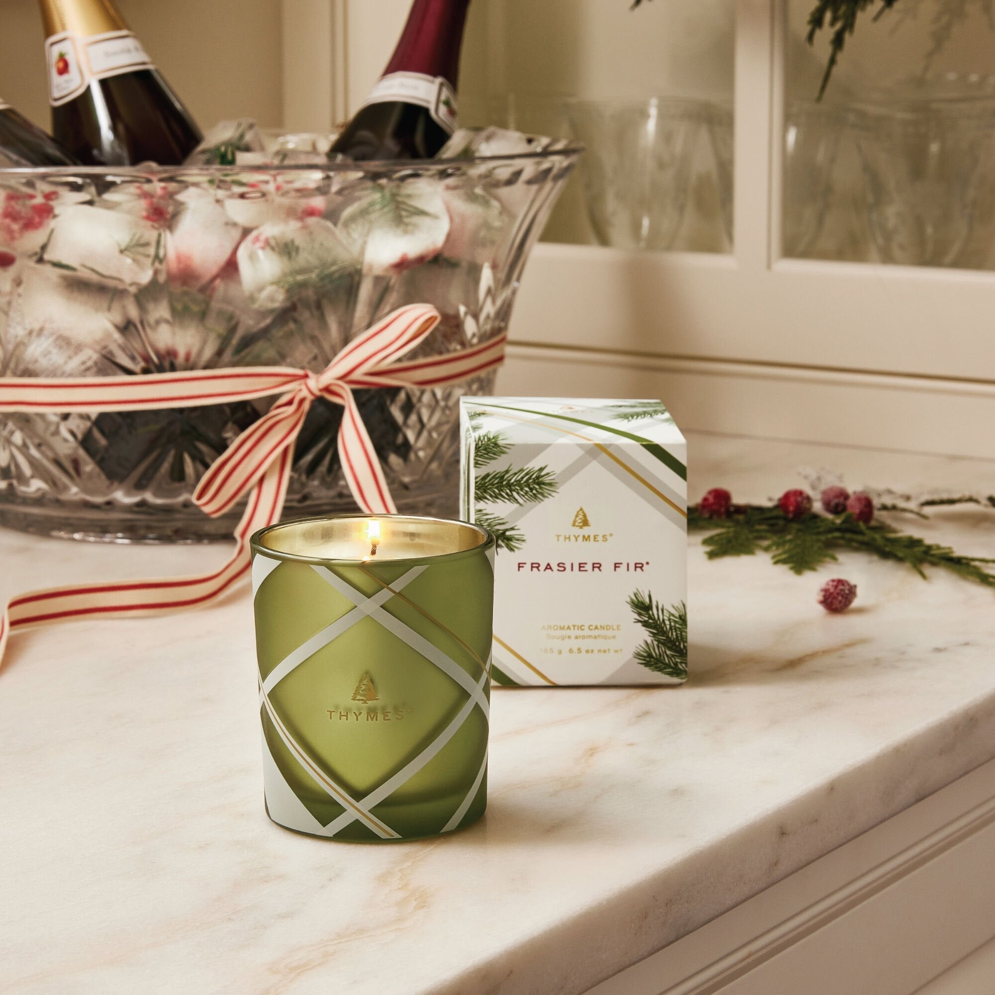 Frasier Fir® Frosted Plaid 6.5 oz Poured Candle
