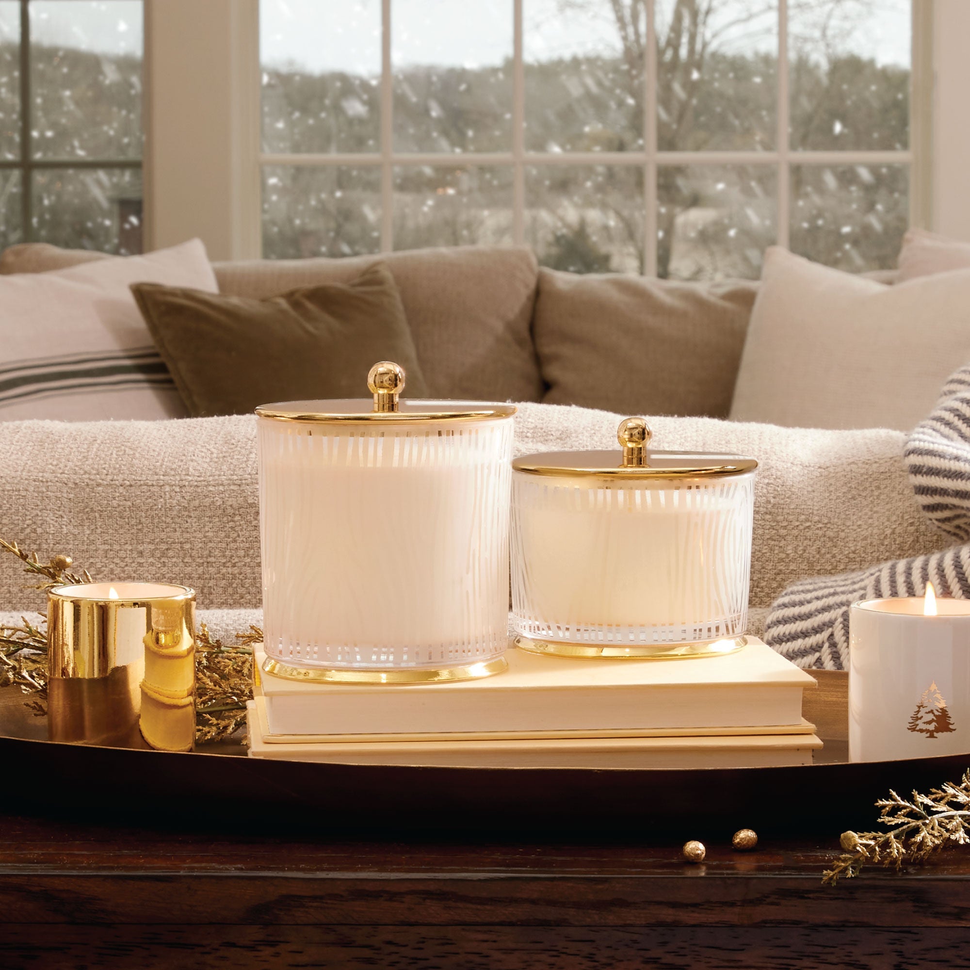Frasier Fir® Gilded Frosted Wood Grain Candle