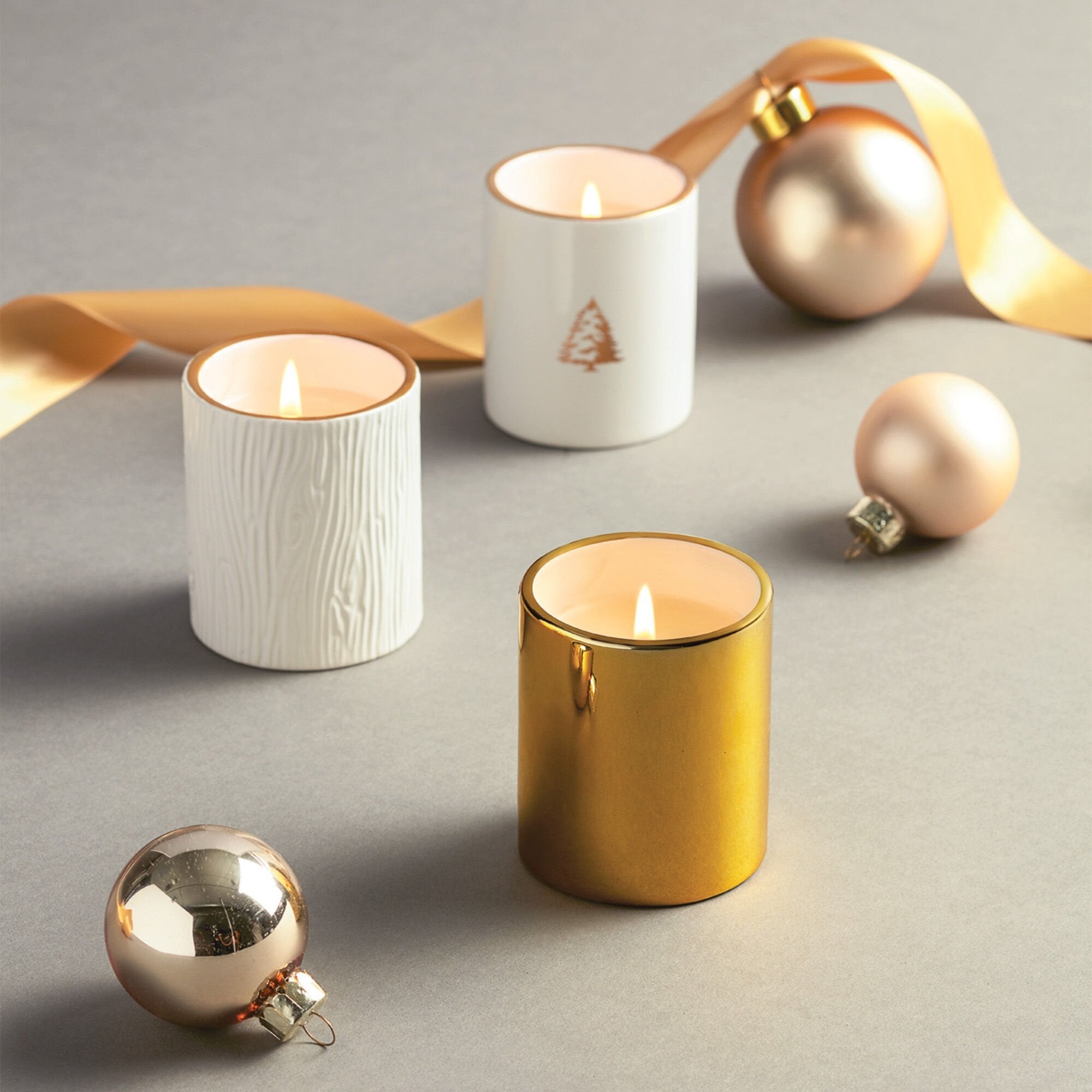 Frasier Fir? Gilded Poured Candle Trio Set