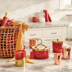 Simmered Cider Harvest Red Poured Candle with Gold Sleeve