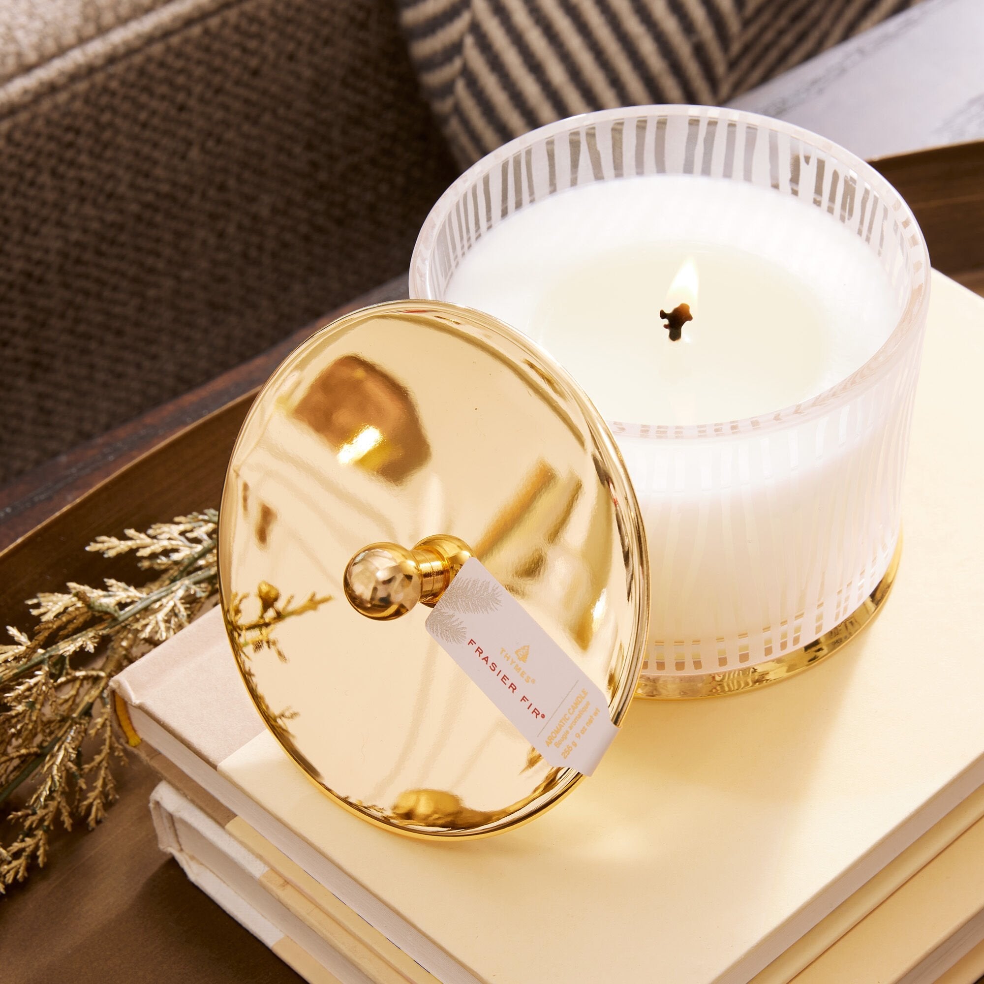 Frasier Fir® Gilded Frosted Wood Grain Candle
