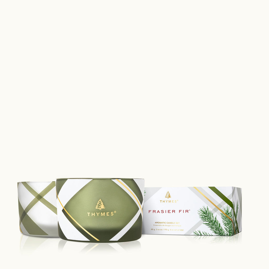 Frasier Fir® Frosted Plaid Candle Set