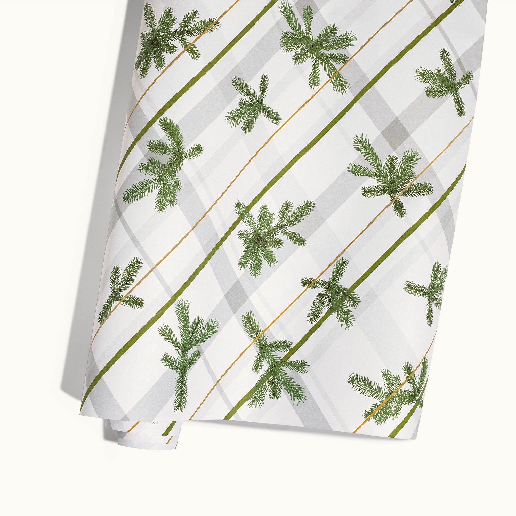 Frasier Fir® Frosted Plaid Wrapping Paper. 2 Pack