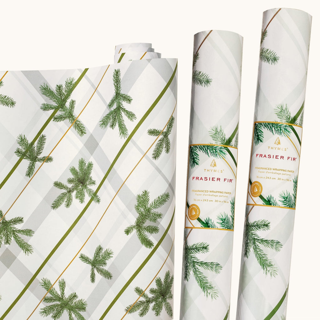 Frasier Fir® Frosted Plaid Wrapping Paper. 2 Pack