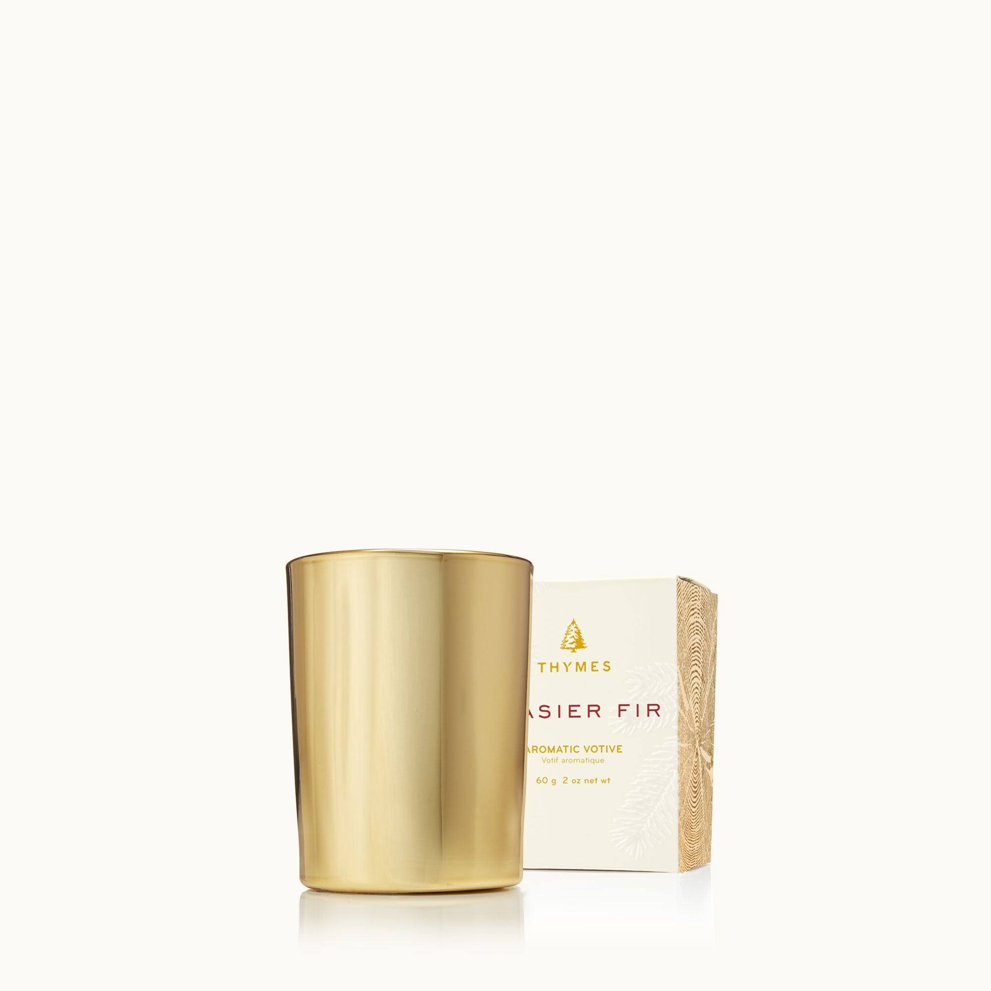 Frasier Fir? Gilded Gold Votive Candle