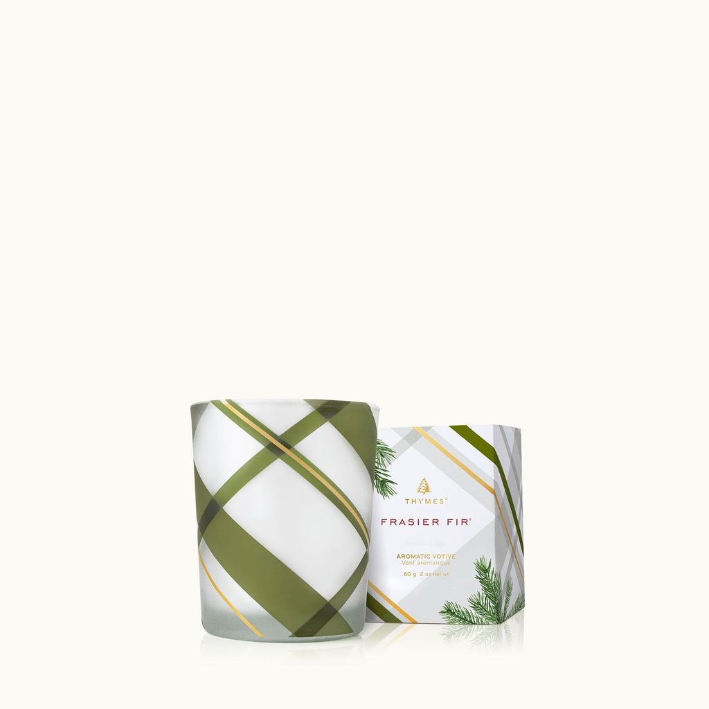Frasier Fir® Frosted Plaid Votive Candle
