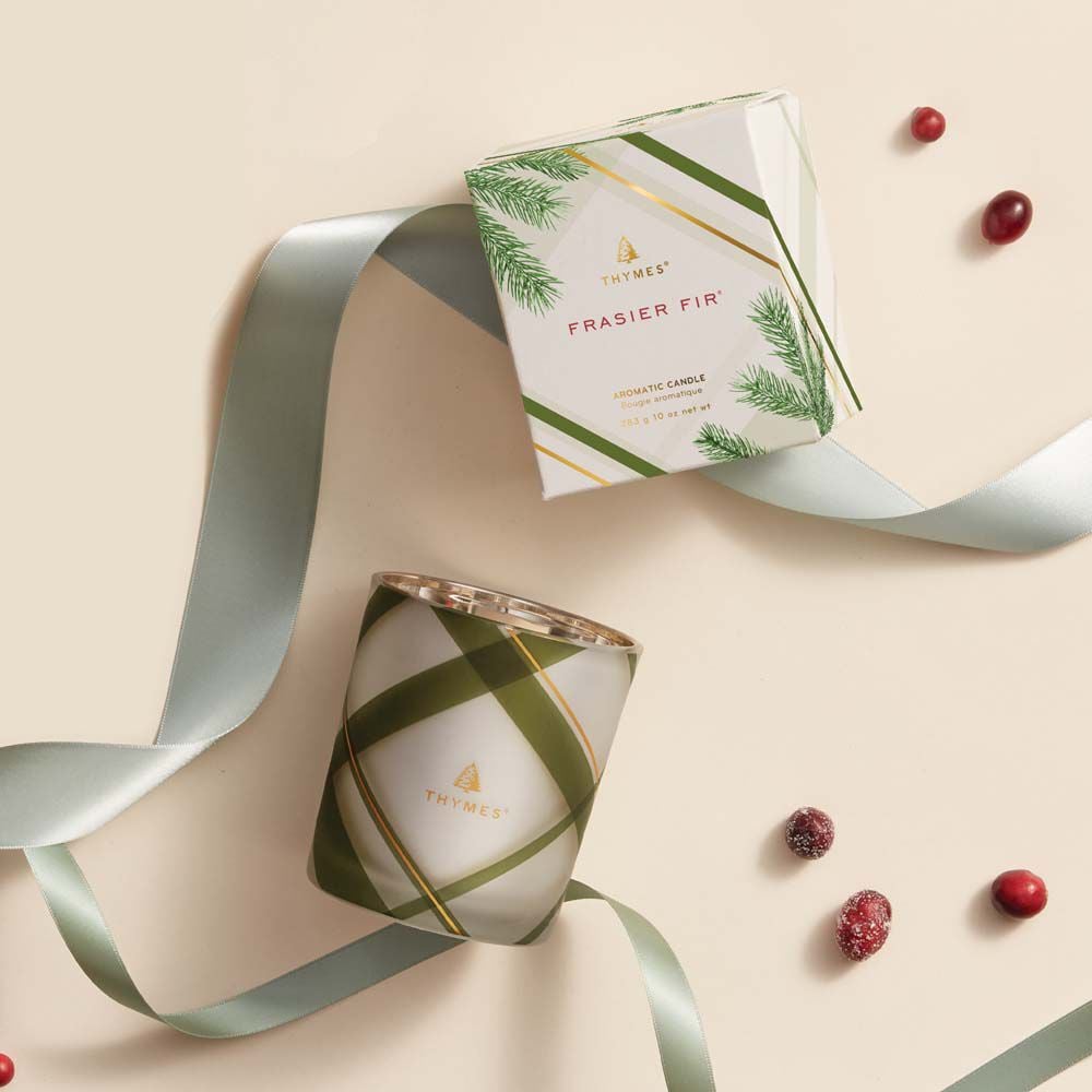 Frasier Fir® Frosted Plaid Medium Candle